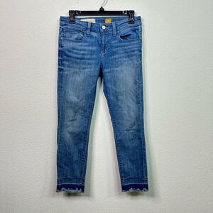 Pilcro Letterpress Straight Leg Raw Hem Crop Jeans Size 27 Petite